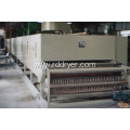 Mixing machine with jacketed horizontal ribbon